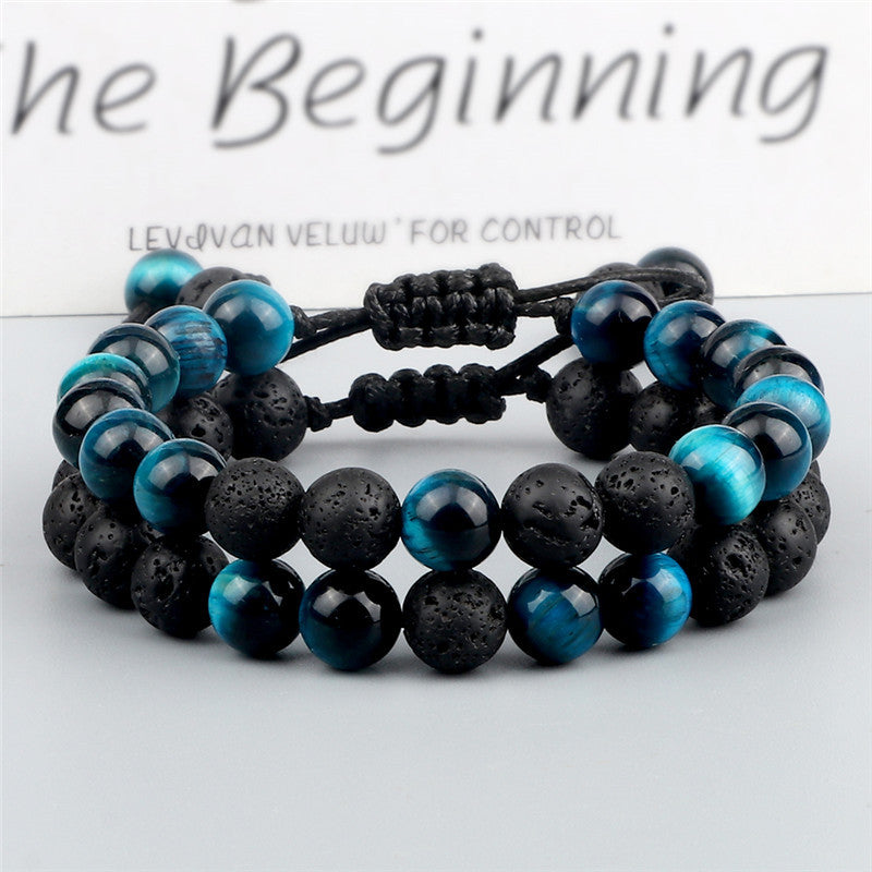 Brazalete trenzado de tigre de color volcánico de lava de lava al por mayor